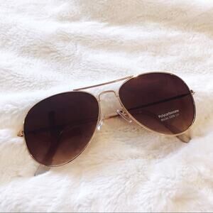 Georgia Dark Brown Aviator Sunglasses